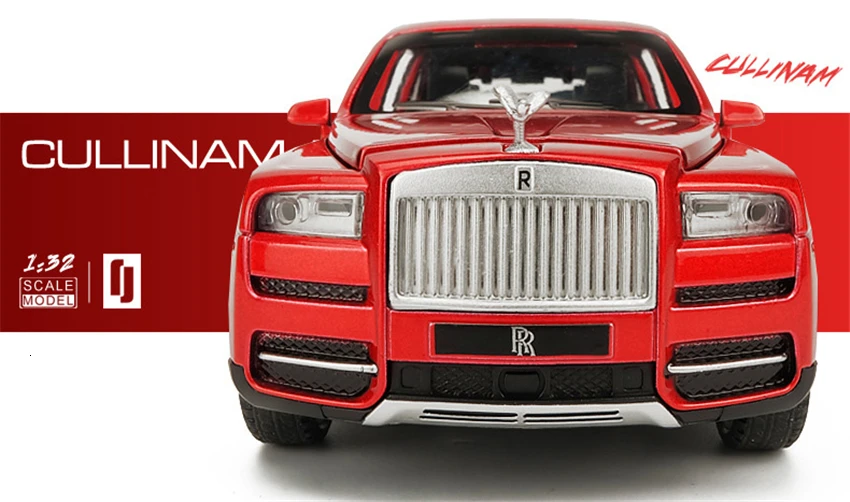 1/32 литые под давлением модели автомобилей из сплава Rolls Royce Cullinan металлическая модель звуковой светильник оттягивающий назад внедорожник для детей 7 открывающихся дверей игрушки для мальчика
