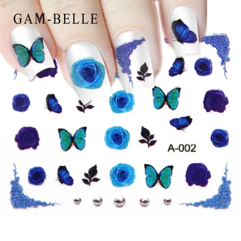 

GAM-BELLE 1 Sheet 3D Nail Art Stickers Decals High Quality Mix Color Flowers Design Nail Tips Decoration Manicure DIY Tools