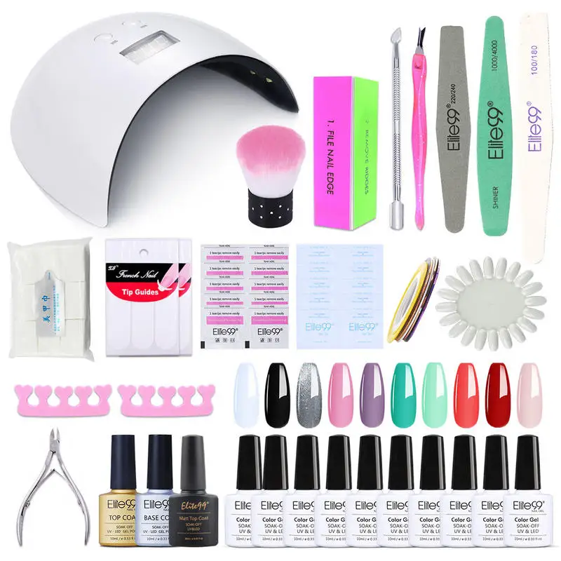 Elite99 Nail Set UV LED Lamp Dryer With 13pcs Gel Polish Kit Soak Off Manicure Tools electric drill For | Красота и здоровье