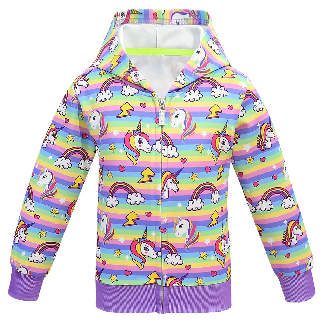Zipper Rainbow Unicorn Jacket