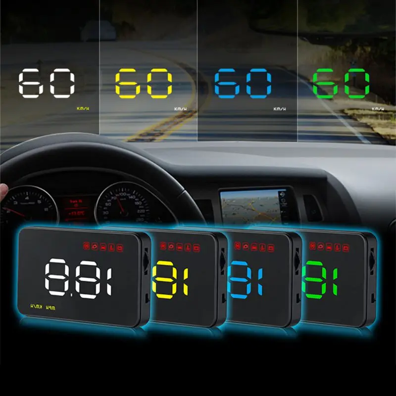 Автомобильный дисплей HUD 3," цифровой gps Спидометр превышение скорости Предупреждение ющий сигнал