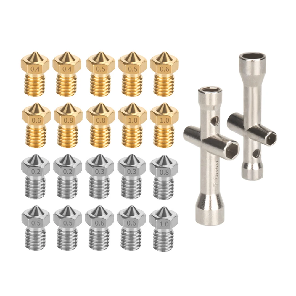 kingroon pçs bocal de bronze rosca bocais de aço inoxidável para filamento impressora hotend extrusora bico