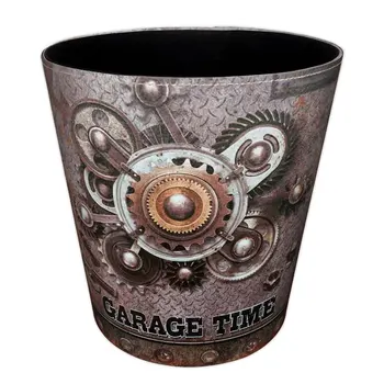 

26 X 20 X 26cm 10L Retro Style Waterproof Leather Trash Bin Waste Container Garbage Can Office Paper Basket Household - Gear