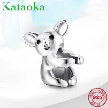 

Authentic 925 Sterling Silver Lovely koala Charms Beads For Jewelry making Fit Original Pandora Bracelets Bangles
