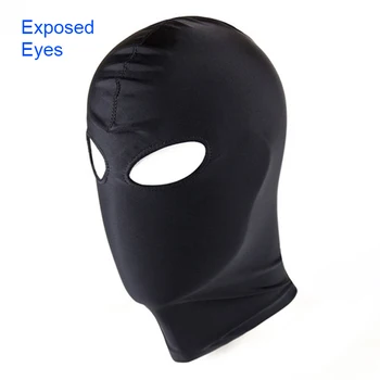 Sexy Eye Mask Fetish Open Mouth Hood Black Headgrar Adult Games Erotic Products BDSM Slave Bondage Sex Toys for Couples Women 18 4