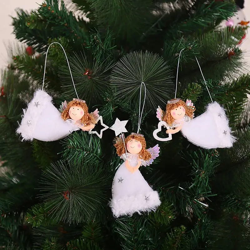 Christmas Angel Girl Boy Desktop Dolls Xmas Tree Ornament Natal Noel Christmas Decoration for Home New Year Kids Gifts