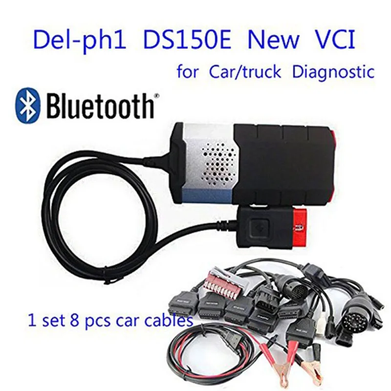 B Bluetooth Новинка. R0/. R3 Vci Vd Tcs Cdp Pro авто грузовик для Delphis Ds150e Профессиональный диагностический инструмент+ 8 шт. автомобильных диагностических кабелей - Цвет: B Bluetooth
