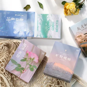 

10sets/lot Memo Pads Sticky Notes Fresh ins landscape diary Scrapbooking Stickers Office School stationery Notepad