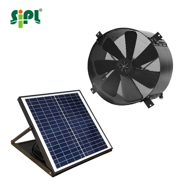 

14 inch air circulation vent fan dc motor driven 15W solar powered gable wall mounted axial flow cooling exhaust fan