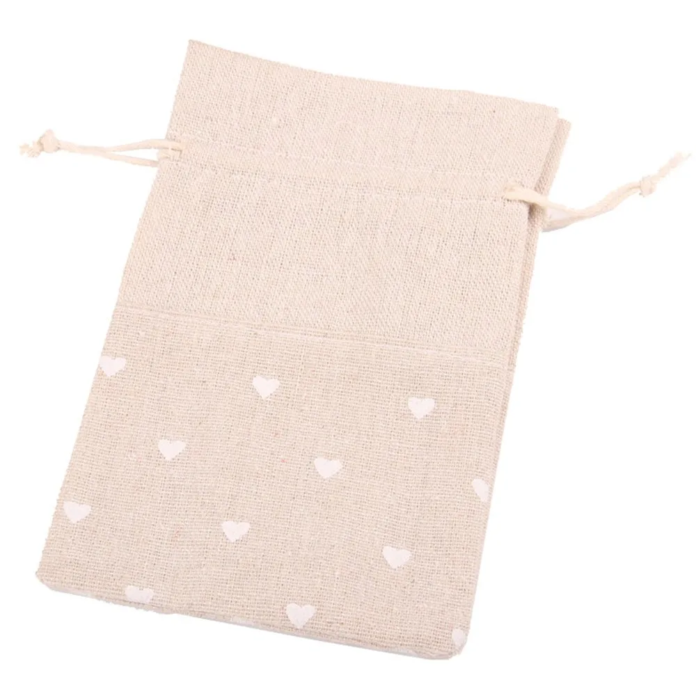 3 шт./компл. сумка на шнурке креативная Свадебная для хранения конфет хлопок лен