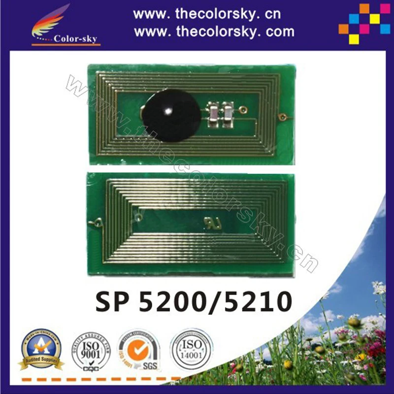 8 шт./лот смарт-чип сброса картриджа с тонером для RICOH SP 5200 5210 SP5200 SP5210 406683 SP5200HA bk 25k(TY-R5200BK