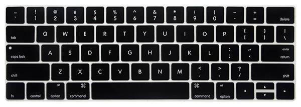 Teclado de silicone грудь для macbook Pro1" 15 дюймов A2159 A1707 A1706 A1989 A1990 чехол для клавиатуры ноутбука Новая профессиональная защитная пленка - Цвет: Черный