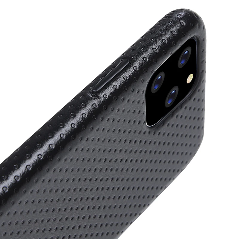 Модный чехол из натуральной кожи для iPhone 11/Pro/Max, роскошный защитный чехол на заднюю панель, чехол для iPhone 11 Pro Max, металлический чехол на кнопке
