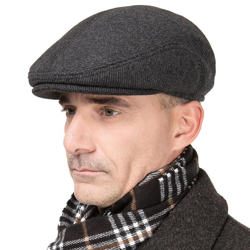 Winter Bomber Hat for Elderly Men Earflap Hats Thick Warm Wool Plush Russian Ushanka Father Outdoor Sports Snow Ski Caps Trapper