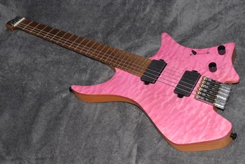 

2019 NK Headless Electric Guitar style Model Quilted Maple Veneer Top Roasted Flame Maple Neck in stock Guitar free shipping