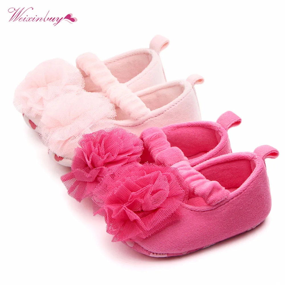 Newborn Baby Girls Shoes First Walkers Crib Shoe Bebe Footwear Flower