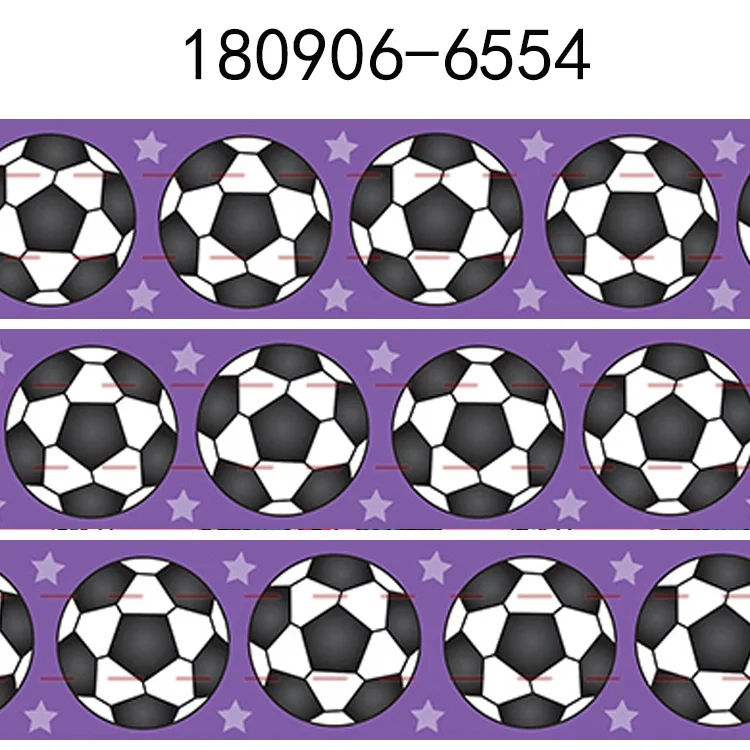 Winsome 50 ярдов 16 мм-75 мм Прекрасный футбольный образец мультяшного принта Grosgrain, FOE лента - Цвет: 180906-6554