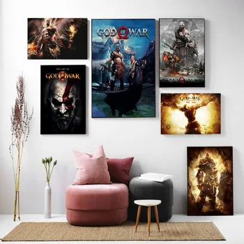 

God Of War Video Game Figure Posters And Prints Canvas Printed Painting Art Wall Pictures Home Decor For Living Room Decoration