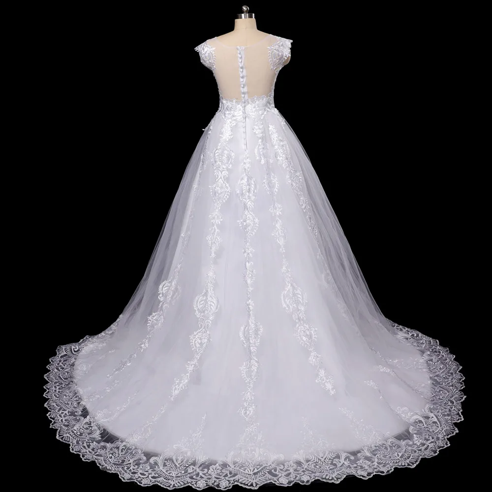 Backless Princess Embroidery Vestido De Noiva Wedding Dress 2022 Luxury Lace Bride Dress Amazing Neck Robe De Mariee 5