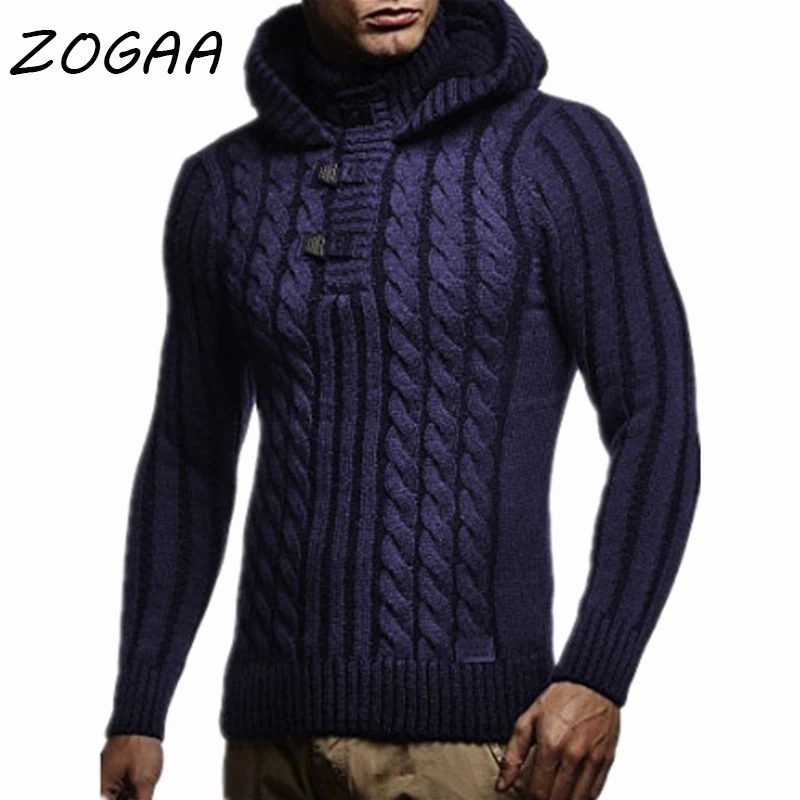 

ZOGAA Men Spring New Thick Knitted Hoodie Bottoming Trendy Harajuku Youth Casual Plus Velvet Sweater Jacket Plus Size Streetwear