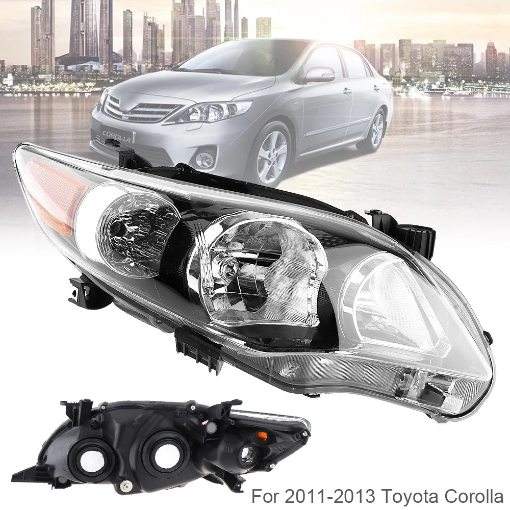 

1pcs Waterproof Durable Right Side Car Headlight Auto Headlamp for 2011-2013 Toyota Corolla Base/CE/LE