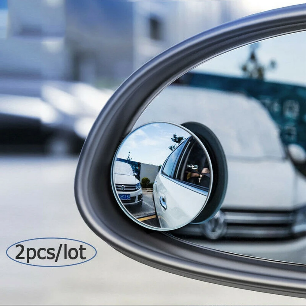 

2pcs 360 Degree Rotable Rimless Universal wide angle Round blind spot mirror Car Rearview Convex Mirror for parking safety KIT