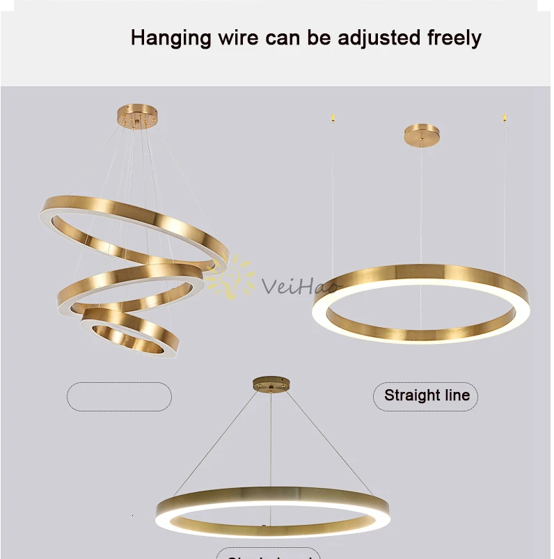 Современный светодиодный подвесной светильник, лампы для скандинавской гостиной, столовой, кабинета, бара, офиса, украшения, семейное Золотое кольцо, подвесной светильник
