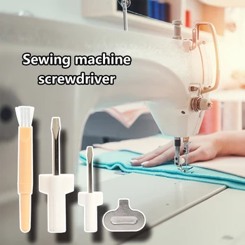 

4pcs/set Needle Plate Driver Sewing Screwdriver Cleaning Brush Sewing Repair Tool for Sewing Machine Repair Accessories