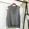 V-neck knitted vest women's sweater autumn and winter new Korean loose wild sweater vest sleeveless sweater 5