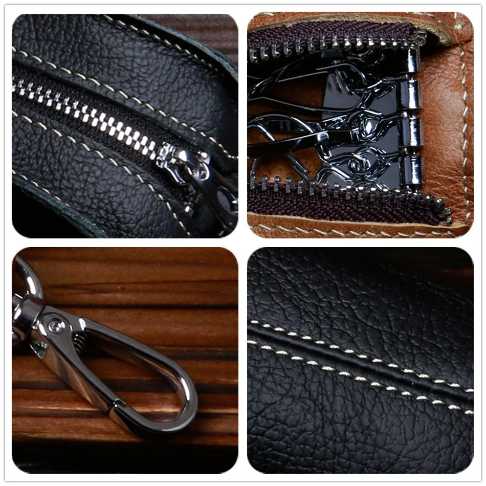 Кожаный кошелек для ключей, винтажный Автомобильный держатель для ключей, деловой мужской дверной женский органайзер для ключей, ключница, мини кошелек, брелок, пакет кошелек сумка