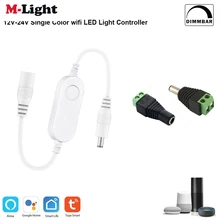 Tuya mini monocromático wifi dimmer controlador led pode ser escurecido 5050 luzes de tira controlador vida inteligente app interruptor para eco google casa