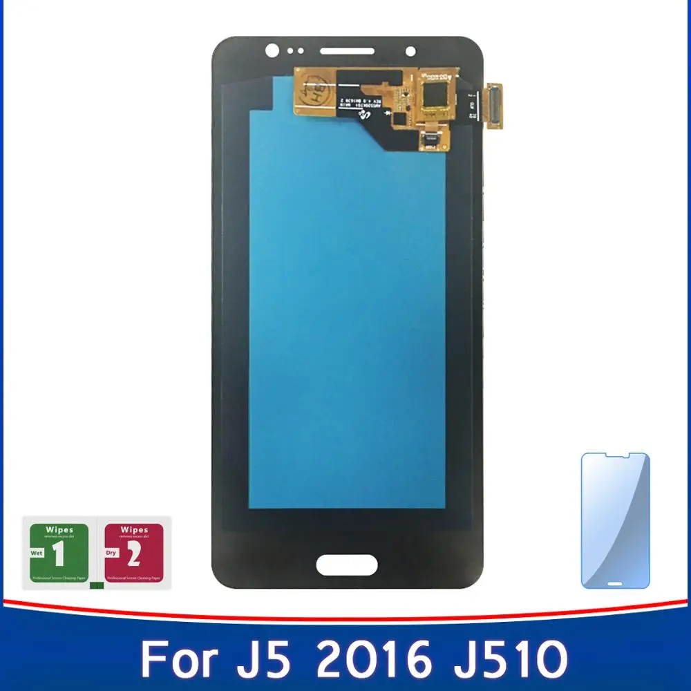 ЖК-дисплей для Samsung Galaxy J5 2016 J510 J510F J510FN J510M J510Y J510G Регулируемая яркость со стеклом