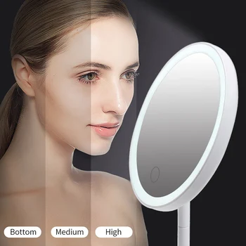 

Makeup mirror with led mirrors standing mirror touch screen vanity mirror backlit adjustable light desk cosmetic mirrors