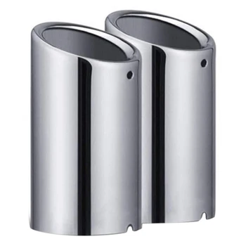 

2Pcs/Set Chrome Plating Stainless Steel Car Exhaust Muffler Tip Pipes Covers for - A1 A3 A4 TT