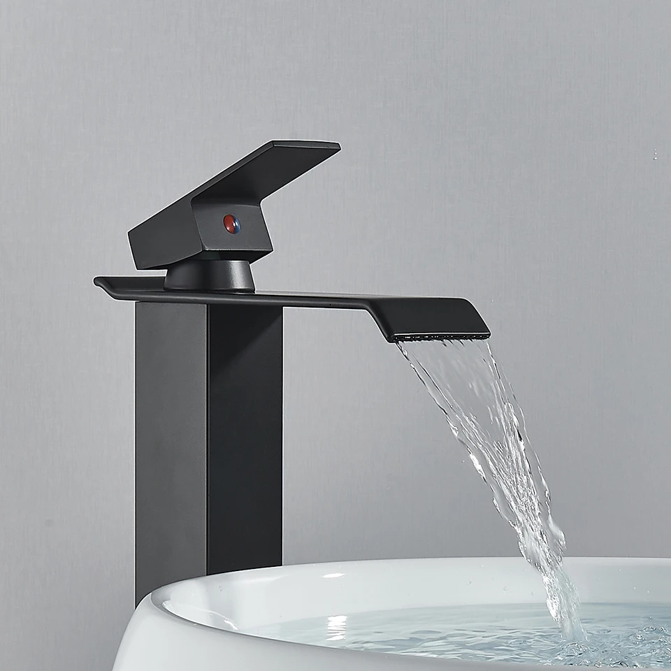 Basin faucet bathroom faucet Single Level Mixer Tap Hot and Cold Water Mixer Bathroom Sink Faucet Deck Mounted Basin Taps Chrome/Black/Brushed
