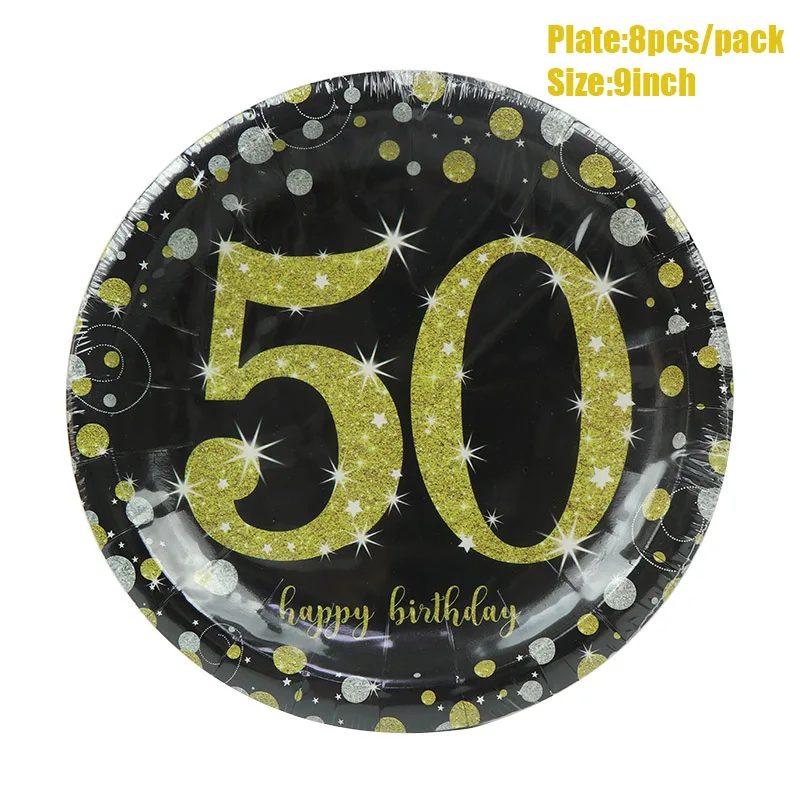 Girl 7inch Plate LINVIERLOVE 10 шт./упак. 50th счастливое украшение для именинного торта вечерние поставщики для юбилея для взрослых День Рождения Декор кекса инструменты - Цвет: Girl 7inch Plate