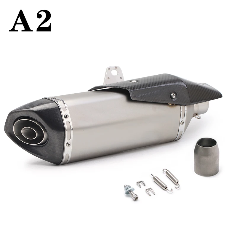 Модифицированная выхлопная труба для мотоцикла NINJA400 GSX250RC390 RK502C G310 - Цвет: A2