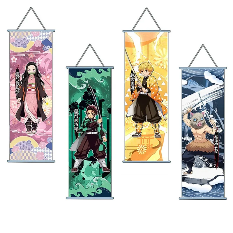 Демон убийца: Kimetsu без Yaiba Tanjirou Nezuko Аниме Манга плакат прокрутки настенные