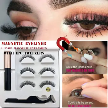 

Magnet False Eyelash Magnetic Liquid Eyeliner Tweezer Set Waterproof Long Lasting Natural Eyelash Extension Eye Beauty Makeup