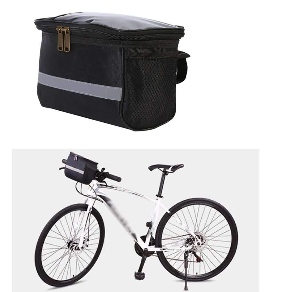 Mountain Bike Handlebar Bag Bicycle Front Basket Storage Bag Outdoor Cycling Riding Pack Cycling Bicycle MTB Bike Accessories