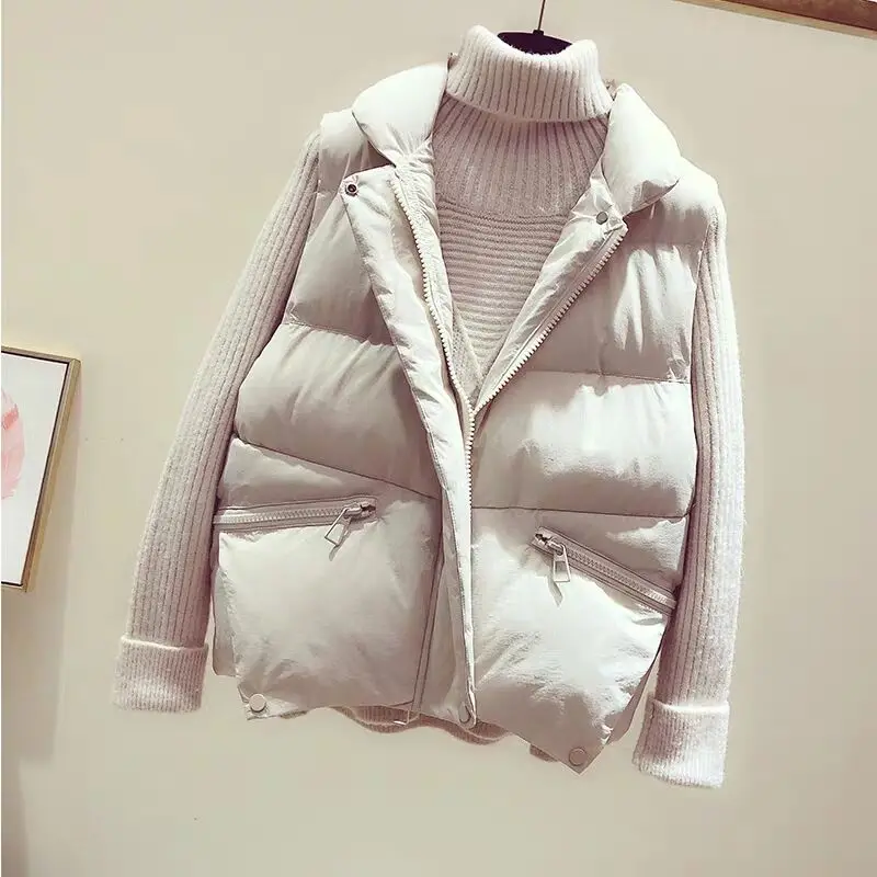 MUMUZI женский XL теплый легкий пуховый жилет s Женский Теплый пуховый жилет женский облегающий жилет без рукавов пуховые парки с карманами