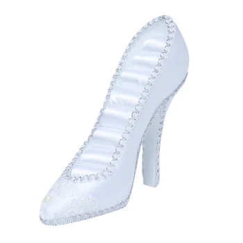 

High Heel Shoe White Resin Ring Holder Jewelry Display Stand Organizer
