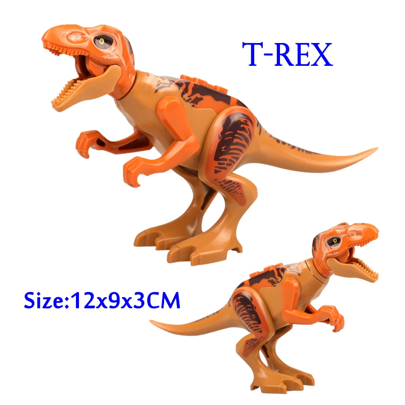 

Assemble Building Blocks Jurassic Park Dinosaur World T-Rex Pterosaurs Triceratops Animals Model Sets Toys For Children