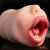 Realistic Silicone Tongue Vagina Real Pussy Deep Oral Masturbation Cup Dual Open Mouth Teeth Male Masturbator Sex Toys For Men 1