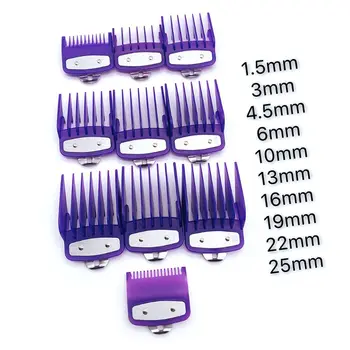 

2/8/10PCS Barber Shop Styling Guide Comb Set Hair Clip Trimmer Purple Limit Comb U1JE