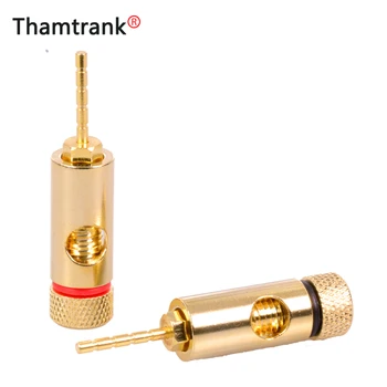 

10pcs PIN Plug 24K Gold Copper Speaker Pin 2mm Banana Plugs Straight Speaker Wire Screw Lock Connector