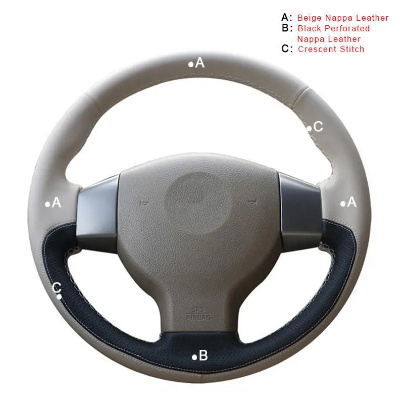 Top Layer Leather Авто оплетка на руле Крышка для старого Nissan Tiida 2004-2010 Sylphy 2006-2011 Versa 2007-2011 Versa Note Автомобильная оплетка - Название цвета: Top Layer Leather
