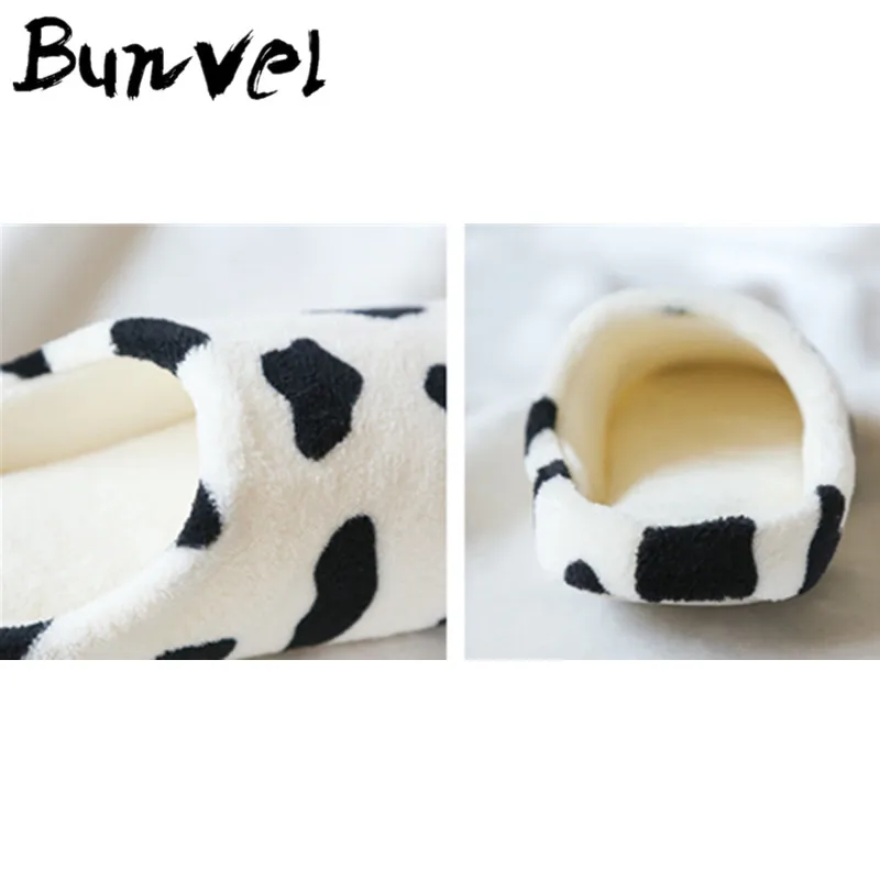Bunvel/милые семейные туфли для новорожденных; Теплая обувь для спальни с принтом коровы; тапочки для новорожденных девочек и мальчиков