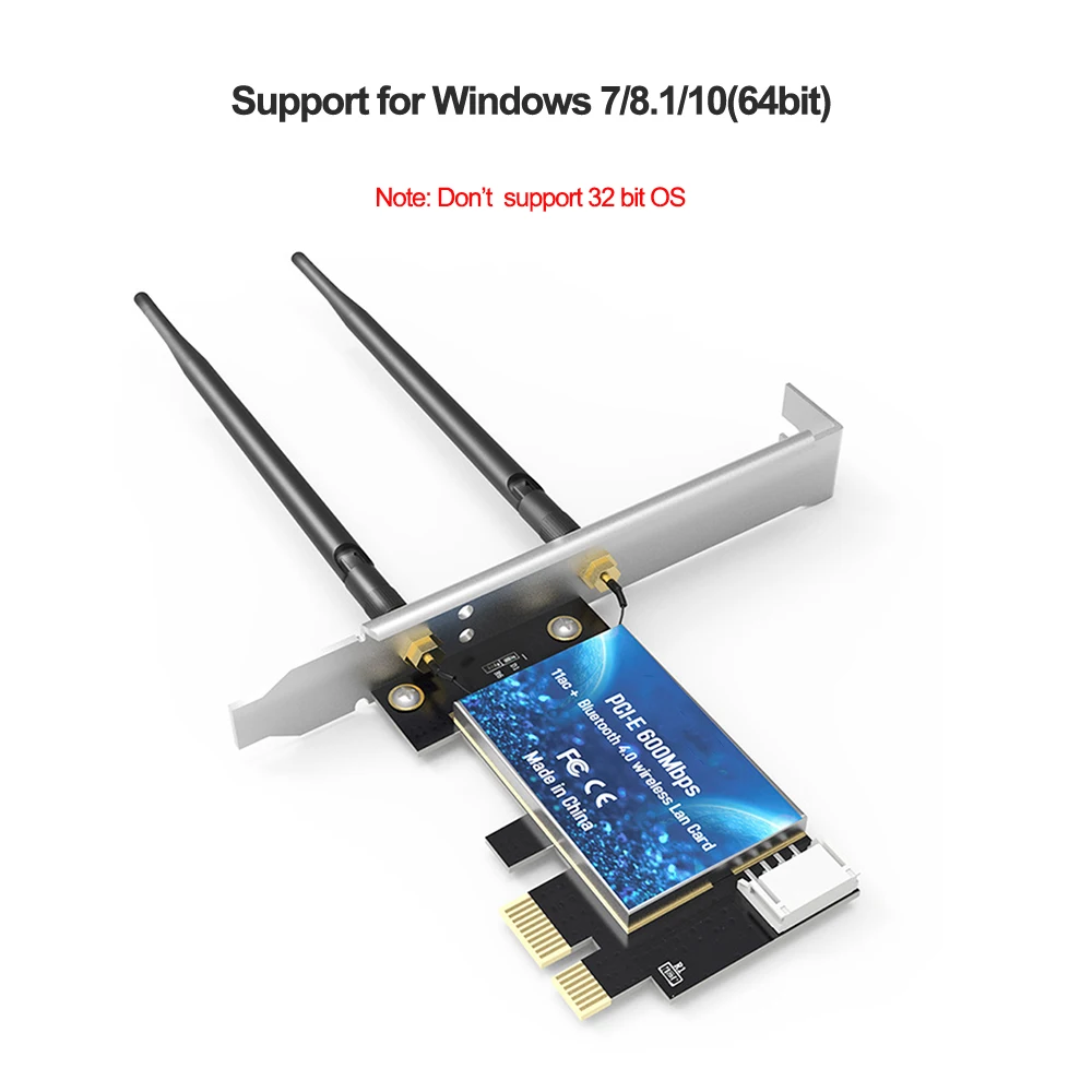 2 4g 5ghz 600mbps wifi pci express network card wireless bluetooth