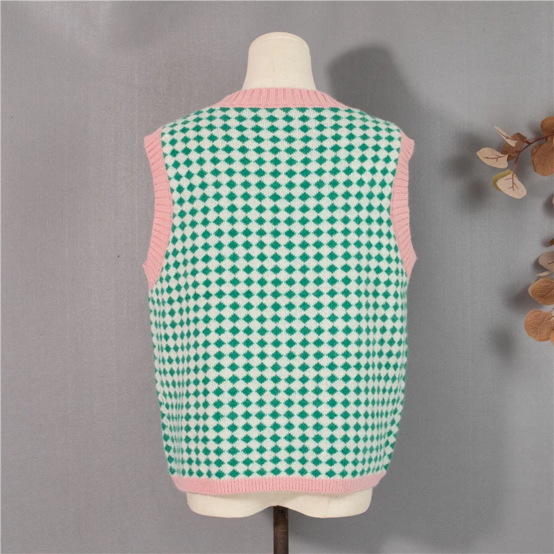 H6b5049692d114183b3a464d3ec8c3b826 - Autumn O-Neck Sleeveless Plaid Knitted Vest